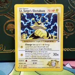 Pokemon 2001 Lt. Surge's Electabuzz 6/132 Gym Heroes Holo LP - Image 1