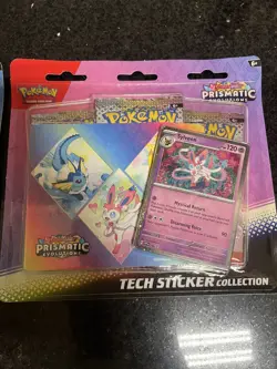 Pokemon Prismatic Evolutions Tech Sticker Collection Lot of 2 Sealed Shipped New - Image 3