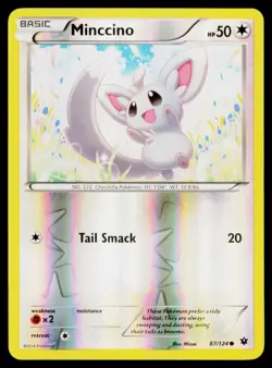 Minccino (87) - Reverse Holo 87/124 Common Pokemon XY - Fates Collide NM - Image 1