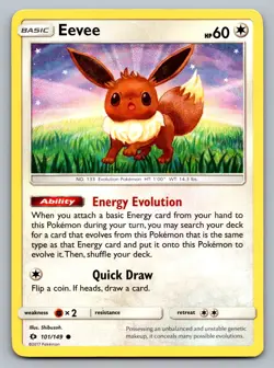 Pokemon TCG SM Base Set Eevee 101/149 - Image 1