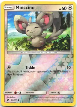 Minccino 85/111 Common Crimson Invasion Pokemon Reverse Holo Near Mint - Image 1