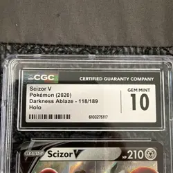 Scizor V Pokemon (2020) Darkness Ablaze Holo 118/189 CGC GEM MINT 10 - Image 3