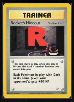 Rocket's Hideout Unlimited Uncommon Pokemon Neo Revelation 63/64 MP - Image 1