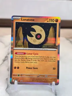 Pokemon TCG Lunatone - 004 [Staff] 004 Me: Mega Evolution Promo Holo NM - Image 1
