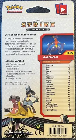 2017 Pokemon Sun & Moon Ultra Prism Mach Strike Theme Deck Garchomp Pokemon - Image 2