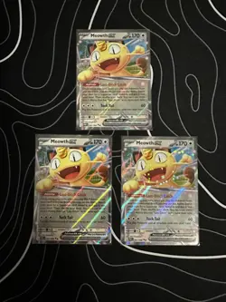 Meowth EX 062/088 Full Art Holo Basic English Perfect Order Pokemon POR x3 - Image 1