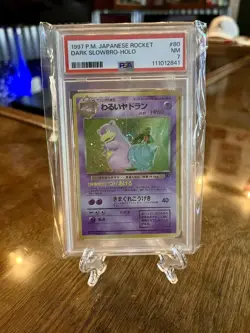 Banned 1997 Pokemon Japanese Dark Slowbro (Holo) Team Rocket #80 PSA 7 NM Swirl - Image 3