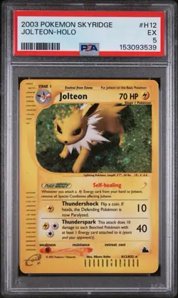 Pokemon TCG Skyridge Jolteon Holo H12/H32 PSA 5 Graded English POPULATION 26 - Image 1