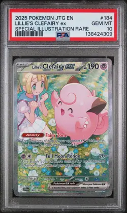 2025 POKEMON JTG EN-JOURNEY TOGETHER #184 LILLIE'S CLEFAIRY EX PSA 10 - Image 1