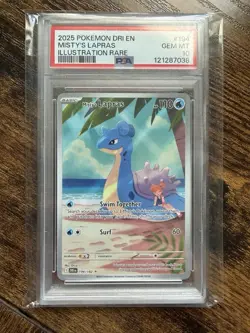 2025 Pokemon Destined Rivals Misty’s Lapras 194/182 Illustration Rare PSA 10 - Image 1