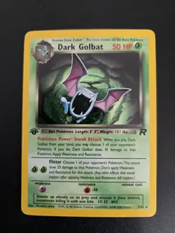 Pokemon TCG Dark Golbat 24/82 Team Rocket Regular 1st Edition + SWIRL 🌀 - Image 1