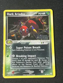 2004 Pokemon Dark Ariados 30/109 Reverse Holo Foil Team Rocket Returns Stamped - Image 1