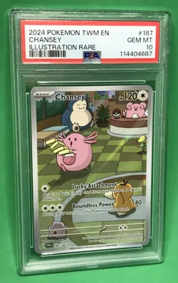 PSA 10 Chansey #187 IR Twilight Masquerade Illustration Rare Pokemon TCG Snorlax - Image 1