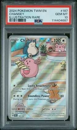 PSA 10 Chansey #187 IR Twilight Masquerade Illustration Rare Pokemon TCG Snorlax - Image 2