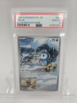 Pokemon Piplup 098/094 Phantasmal Flames Illustration Rare 2025 PSA 10 EN - Image 1