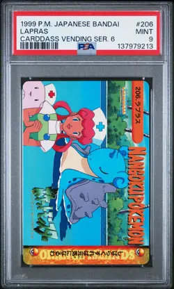 Pokemon Japanese Bandai Lapras #206 PSA 9 MINT Carddass Anime 6 - Image 3