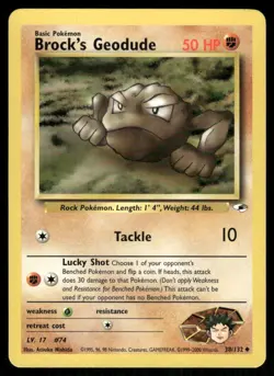 Pokemon Tcg Brock's Geodude #38 Pokemon Gym Heroes LP - Image 1