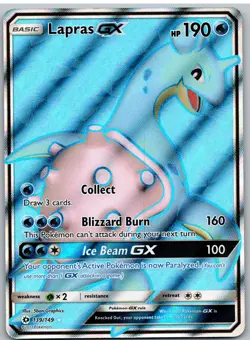 Lapras GX (Full Art) 139/149 Holo Ultra Rare SM Base Set Pokemon NM - Image 1
