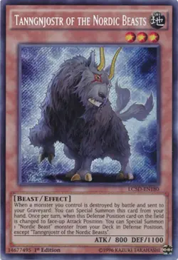 Yugioh! LP Tanngnjostr of the Nordic Beasts - LC5D-EN180 - Secret Rare - 1st Edi - Image 1