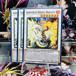 3x Yugioh Playset Sangenpai Bident Dragion LEDE-EN039 Common 1st Ed Near Mint - Image 1