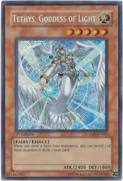 Yugioh! LP Tethys, Goddess of Light - CRMS-EN095 - Secret Rare - 1st Edition Lig - Image 1