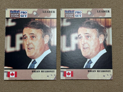 1991 Pro Set Desert Storm Brian Mulroney #66 2 card lot - Image 1