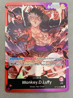 Monkey.D.Luffy ST10-002 SR Leader - One Piece TCG Three Captains NM - Image 1