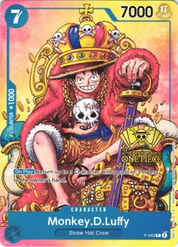 MONKEY.D.LUFFY (2ND ANNIVERSARY STAMPED PROMO) P-043 NM - Image 1