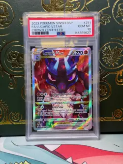 2023 POKEMON SWSH BLACK STAR PROMO #291 FULL ART LUCARIO VSTAR PSA 10 - Image 1