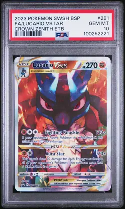 2023 POKEMON SWSH BLACK STAR PROMO #291 FULL ART/LUCARIO VSTAR PSA 10 - Image 1