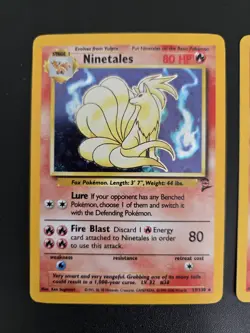 Pokemon TCG Ninetales Base Set 2 Holo Unlimited Rare Card 13/130 x2 - Image 2