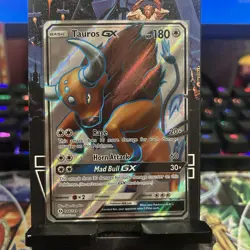 Tauros GX - 144/149 - Pokemon Sun & Moon Base Set Full Art Ultra Rare Card NM - Image 1