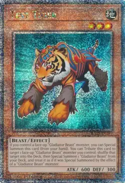Yugioh! LP Test Tiger - RA03-EN189 - Quarter Century Secret Rare - 1st Edition L - Image 1