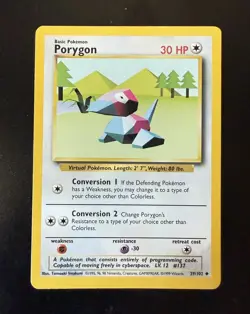 Porygon 039/102 Base Set Regular Unlimited Uncommon Card Pokemon TCG - Image 1