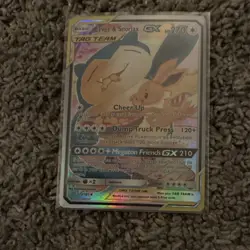 Eevee & Snorlax GX TAG TEAM Ultra Rare Full Art Holo Card 117/181 270 HP - Image 1