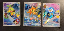 Pokemon TCG Holo Card Lot - Piplup, Chimchar, Turtwig - 3 English Cards - Image 1