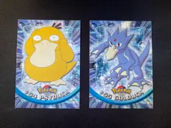 Psyduck #54 Golduck #55 BLUE LOGO - SERIES 1 - TOPPS Pokemon CARD - NM Set Water - Image 1