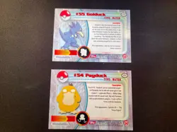 Psyduck #54 Golduck #55 BLUE LOGO - SERIES 1 - TOPPS Pokemon CARD - NM Set Water - Image 2