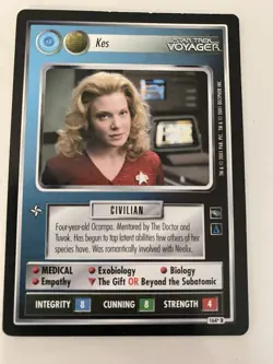 STAR TREK CCG VOYAGER RARE CARD KES (federation) - Image 1