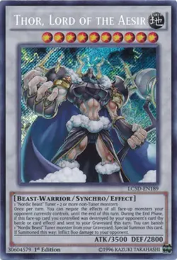 Yugioh! LP Thor, Lord of the Aesir - LC5D-EN189 - Secret Rare - 1st Edition Ligh - Image 1
