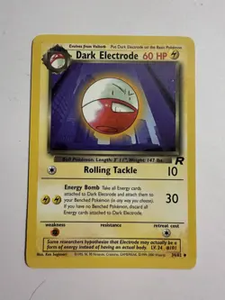 LP Dark Electrode 34/82 1st Edition Team Rocket Pokemon card English - Image 1