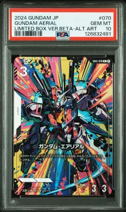 PSA 10 Gundam Card Aerial R+ GD01-070 Parallel Limited BOX Ver. β Promo Japanese - Image 1