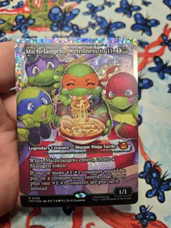 1x Nm Michelangelo, Weirdness to 11 Showcase Fractured Foil, TMNT MTG #0298 - Image 1