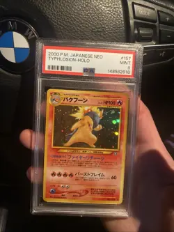 2000 Typhlosion Holo #157 Pokemon Card Neo Gem PSA 9 - Image 1
