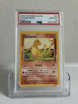PSA 10 Charmander Base Set 2 #69/130 2000 Pokemon Card - Image 1