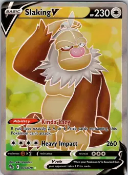 Slaking V (Full Art) Ultra Rare Pokemon GO 077/078 NM Holo - Image 1