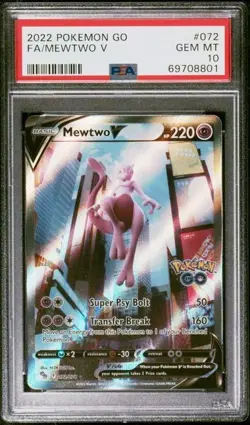 2022 Pokemon GO #072 FA Mewtwo V PSA 10 GEM MINT - Image 1