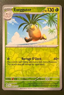 Pokemon TCG Exeggutor 3/191 Surging Sparks SV8 Reverse Holo NM - Image 1