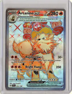 Arcanine ex 224/198 Ultra Rare Scarlet & Violet Pokemon Near Mint - Image 1