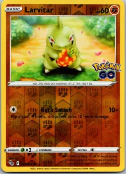 Larvitar 037/078 - Pokemon GO Pokemon TCG NM Reverse Holofoil - Image 1